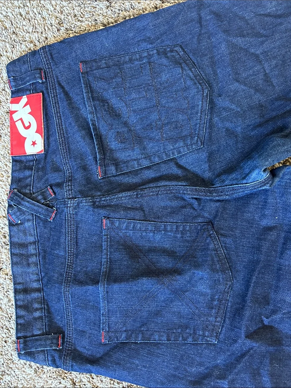 DGK Men’s Dark Blue Relaxed Jeans with Red Accent